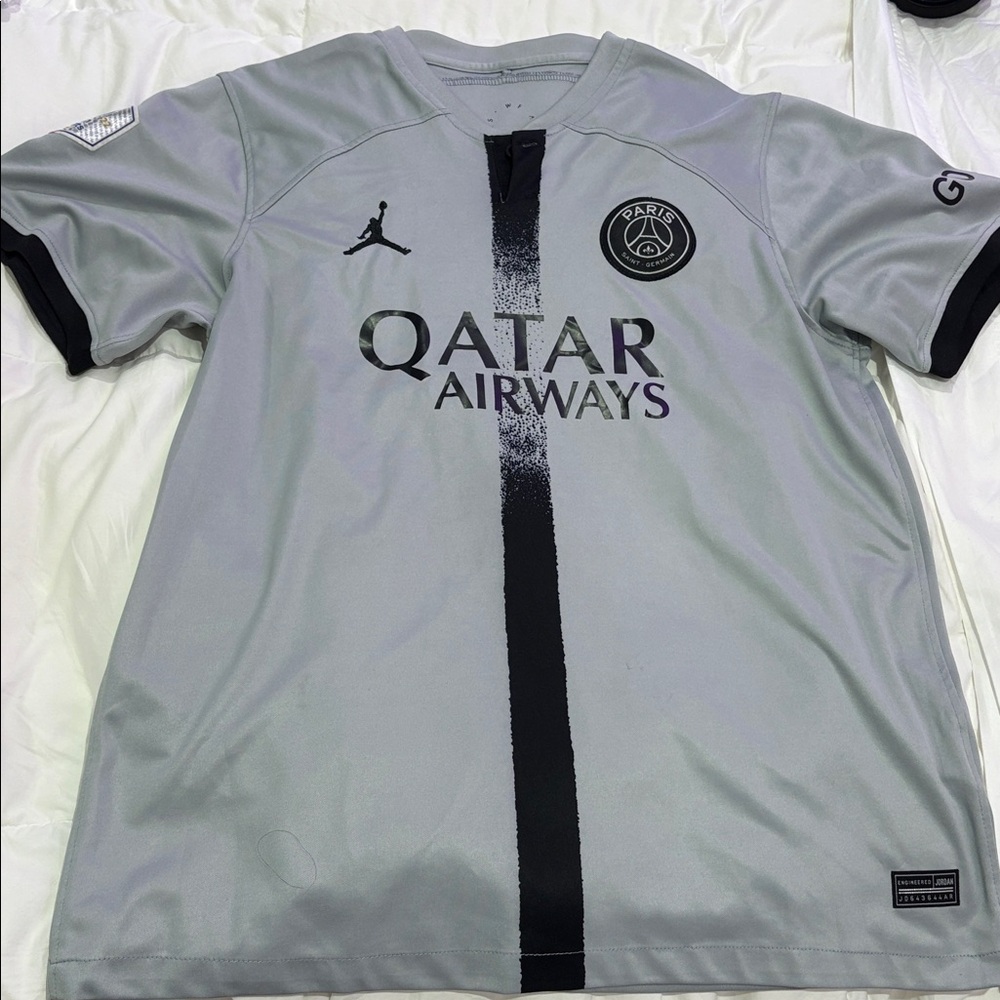 Gray and Black Qatar Paris Saint-Germain Jersey Neymar Jr 10 jersey